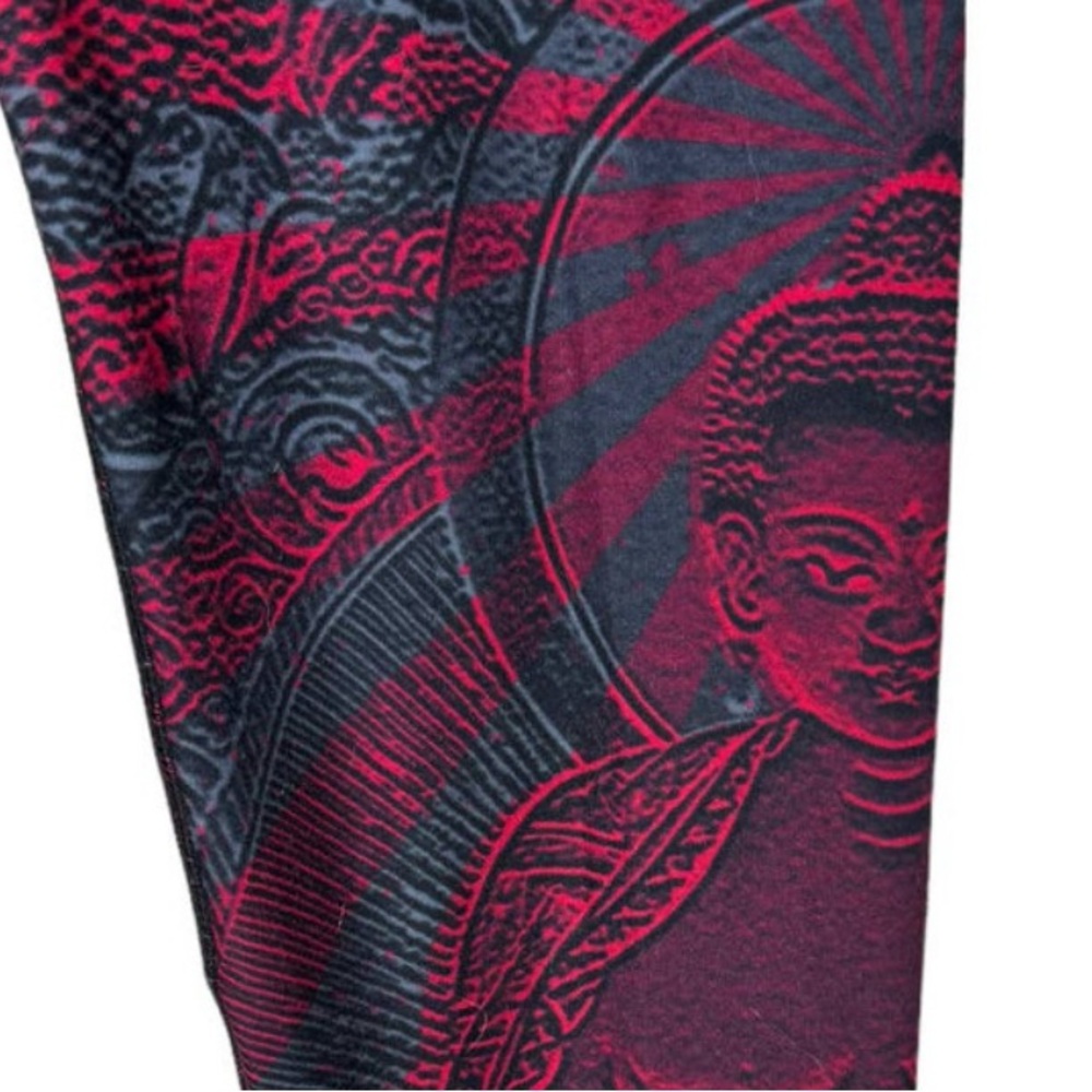 Niyama Sol Endless Buddha Festival Black and Red Leggings small Fest long S and